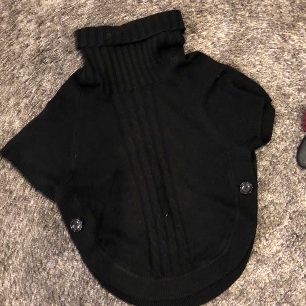 Black turtle neck poncho